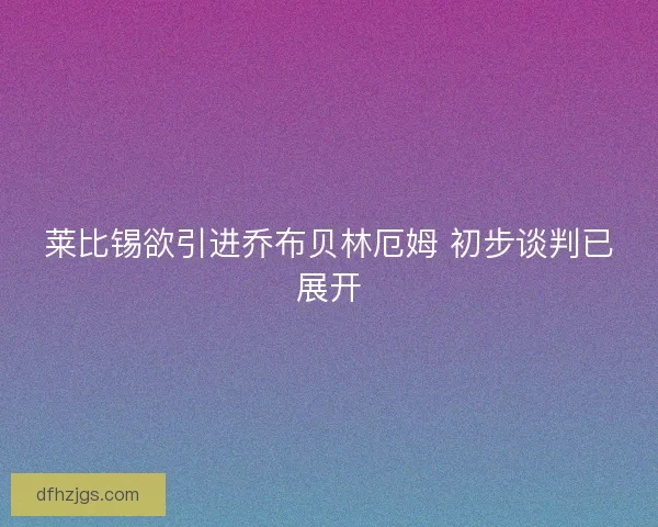 莱比锡欲引进乔布贝林厄姆 初步谈判已展开